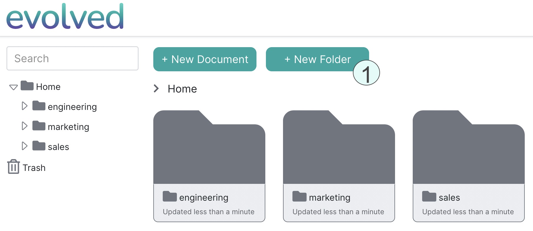 New folder button