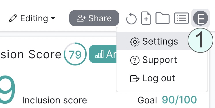 Settings context menu item