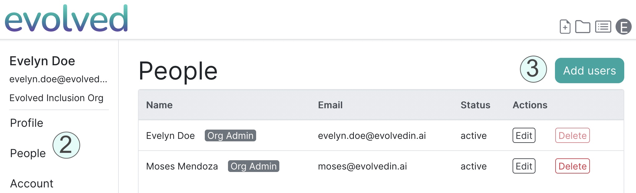 Add user from settings window