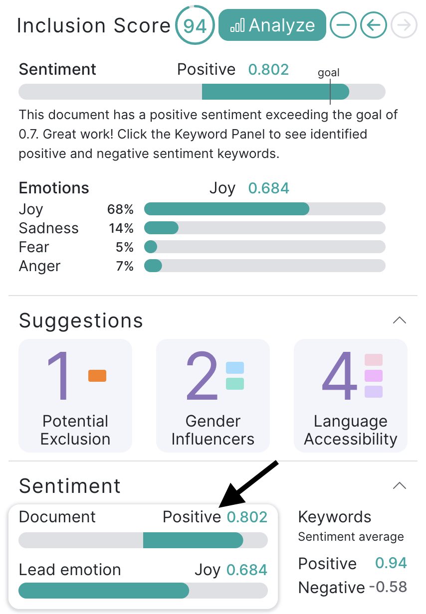 Access sentiment detail