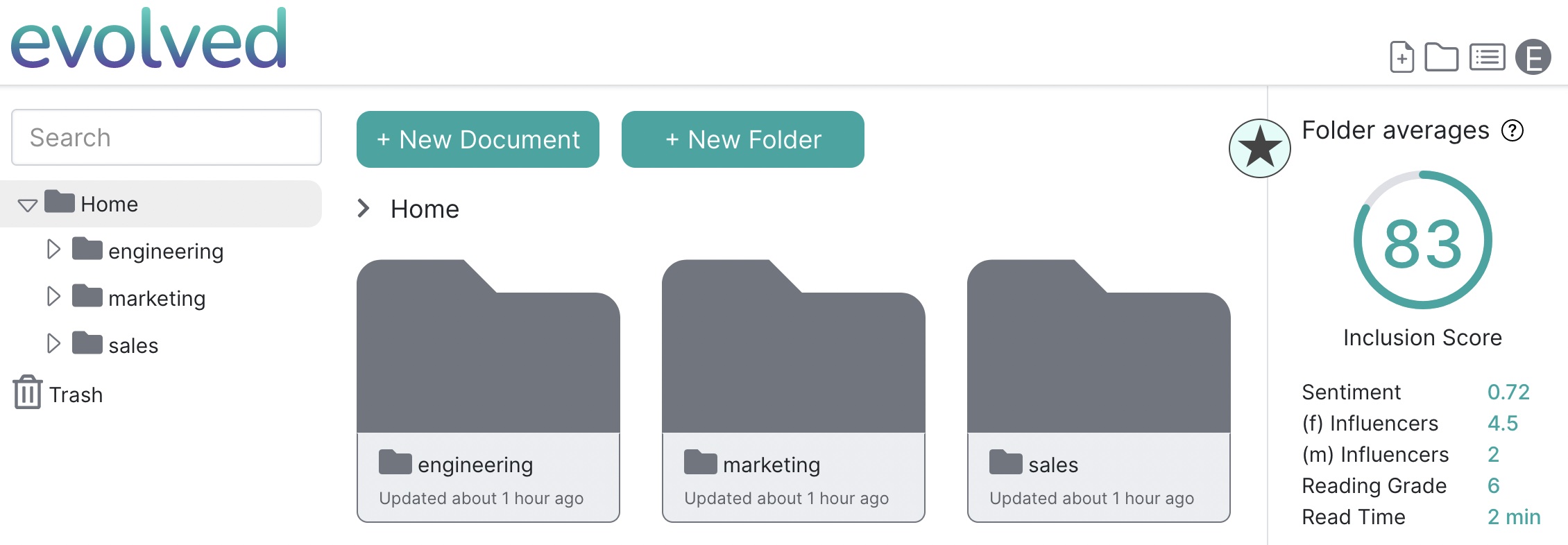 Analysis aggregate by folder
